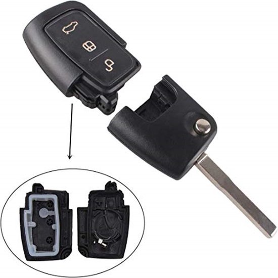 Ford sleutel behuizing 3 knops autosleutel klapsleutel behuizing / sleutelbehuizing / sleutel behuizing | Auto sleutelbehuizing | sleutel reparatie - Merkloos