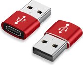 2X Adaptateur USB Type C USB 3.0 Type A Male Vers USB 3.1 Type C Femelle Convertisseur USB C Charge Adaptateur De Transfert De Données Rouge