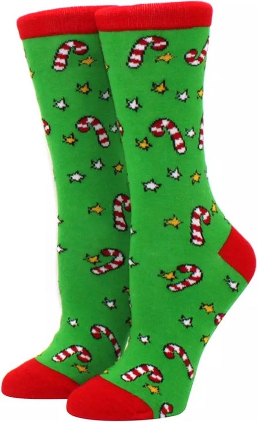 Groene Kerstsokken - Kerstsokken - sokken - kerst - kerstcadeau - one size - hoge sokken - sok - kerstsok - cadeau - kerstboom - sokken kerst - sinterklaas cadeau - kerst cadeau - leuke sokken