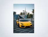 Lamborghini Huracan Geel Voorkant - Autoposter | Kinderkamer | Slaapkamer | Kantoor