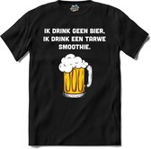 Geen bier maar een tarwe smoothie - Bier kleding cadeau - bierpakket kado idee - grappige bierglazen drank feest teksten en zinnen - T-Shirt - Heren - Zwart - Maat 3XL