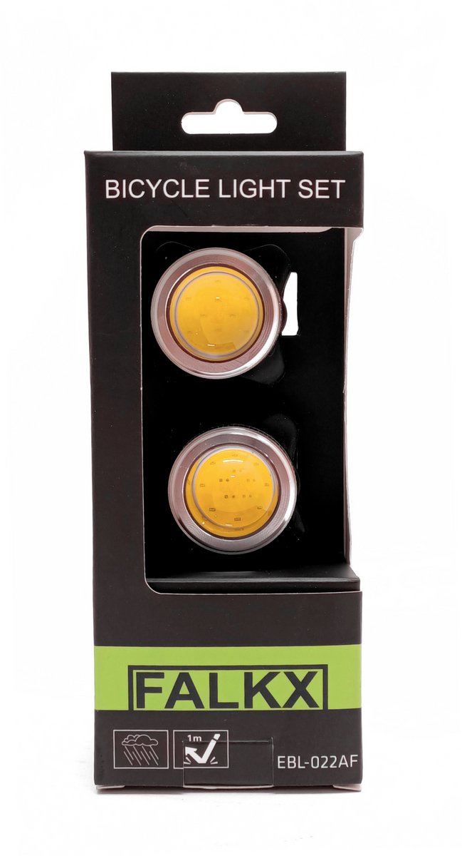 Falkx LED verlichtingsset - USB oplaadbaar - Meerdere lichtstanden - 150/40 Lumen - Veilig fietsen