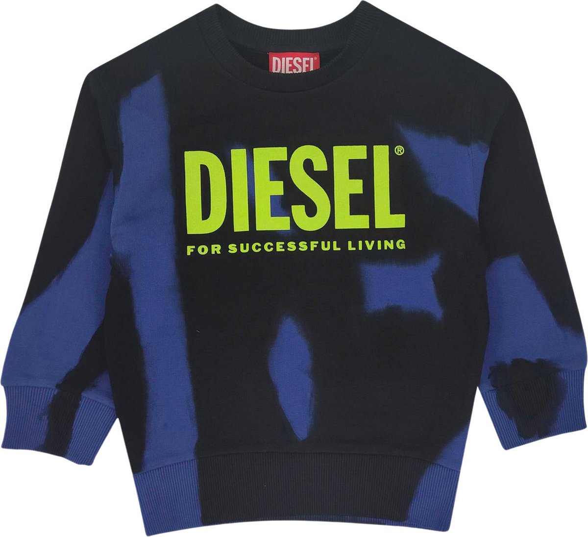 Diesel Jongens Tie Dyed Logo Sweater Zwart maat 164