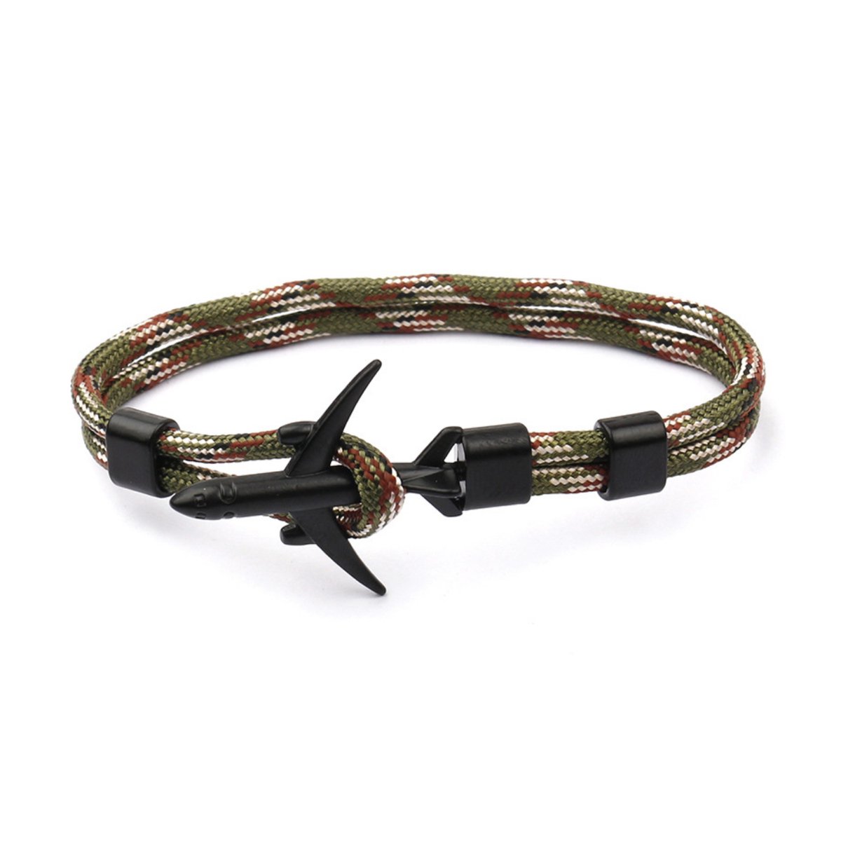 Kungu - Green - Vliegtuig - Luxe rope armband voor heren en dames - Outdoor Milano line - Cadeau - Geschenk - Voor Man - Vrouw - Armbandje - Jewellery