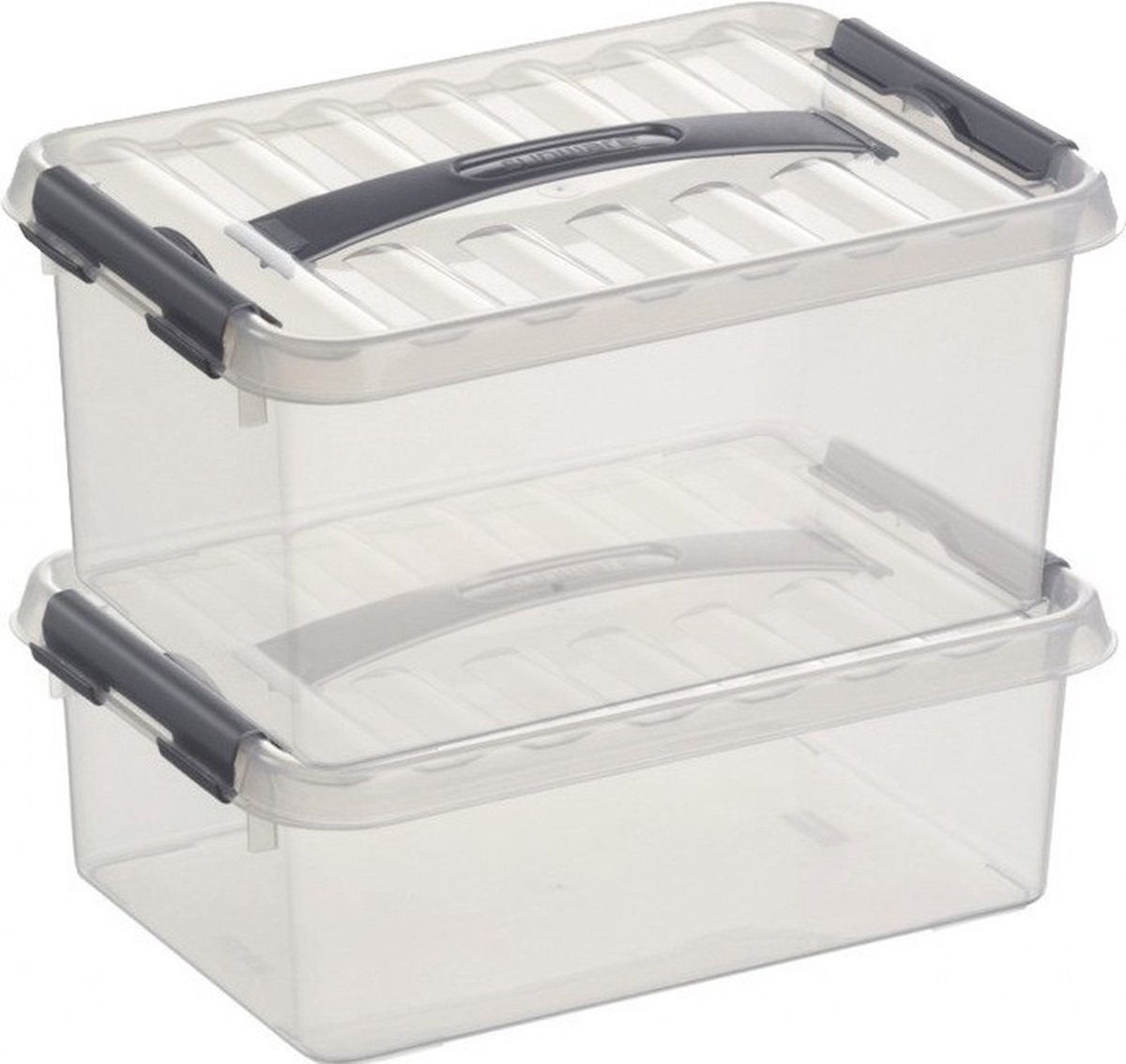 2x Kunststof stapelbare opbergbak 4 en 6 liter 30 cm - Opbergbox