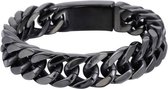 Zwarte Heren Armband met Dikke Schakels - Schakelarmband - Armbanden - Heren ArmbandCadeau voor Man - Mannen Cadeautjes