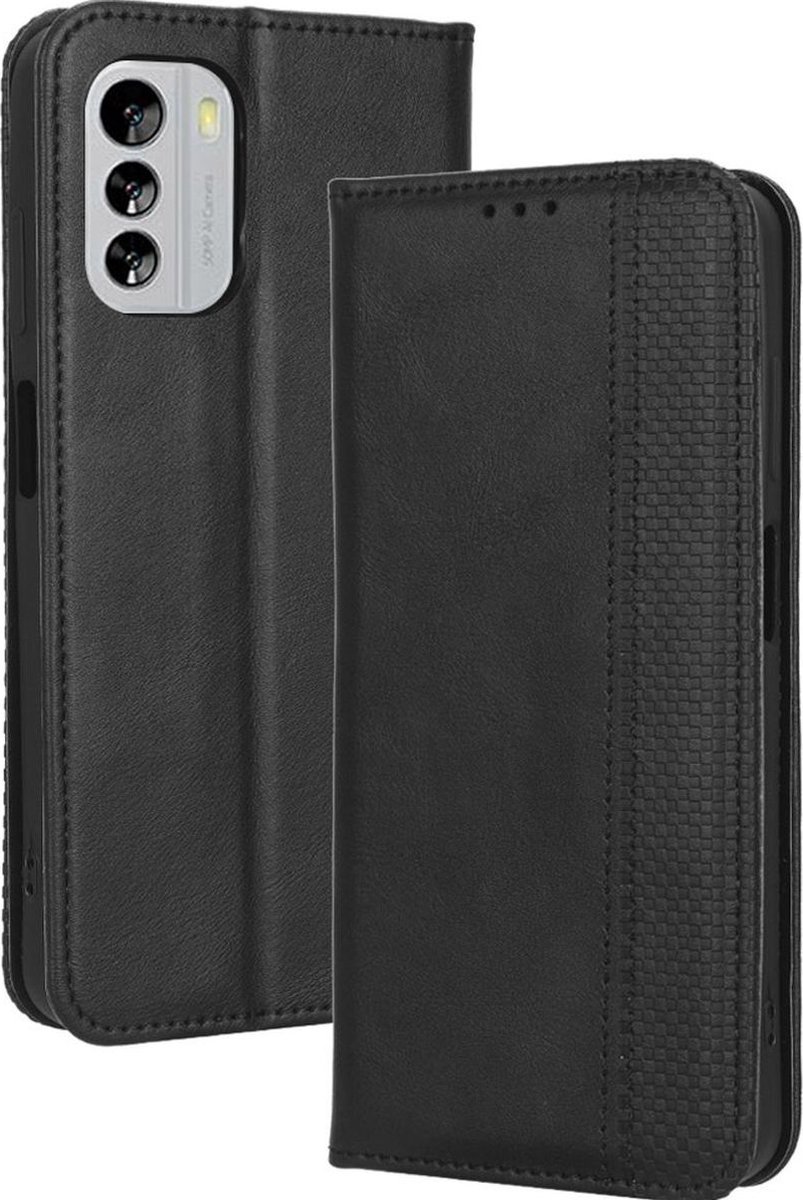 Mobigear Telefoonhoesje geschikt voor Nokia G60 5G Hoesje | Mobigear Sensation Bookcase Portemonnee | Pasjeshouder voor 3 Pasjes | Telefoonhoesje voor Pinpas / OV Kaart / Rijbewijs - Zwart