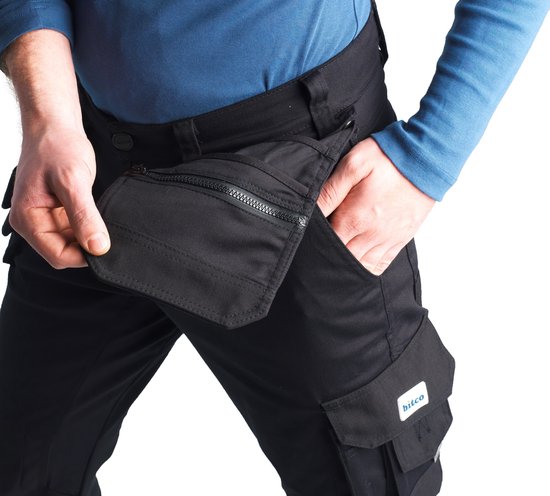 BITCO- OISE Water de travail stretch Homme Poches genouillères hydrofuges et oléofuges Renforcées en Cordura