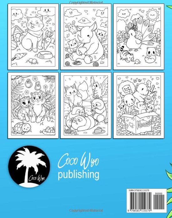 Kawaii Animals Coloring Book - Coco Wyo - Kleurboek voor volwassenen ...