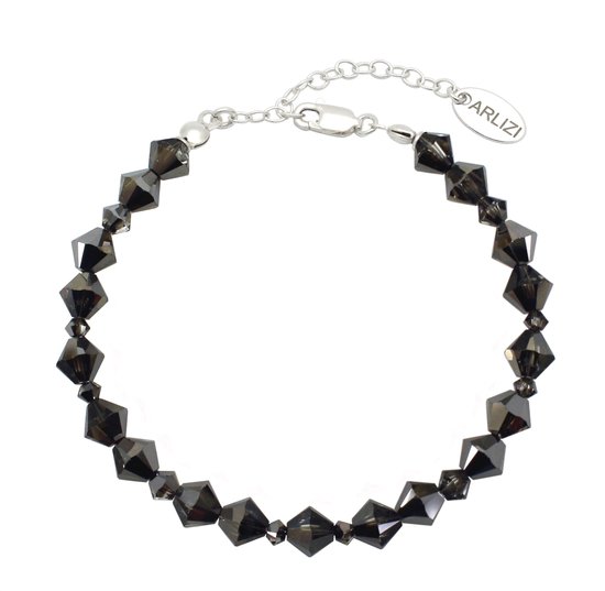 ARLIZI 2165 Bracelet cristal Swarovski anthracite - argent massif - 21 cm