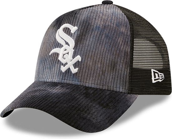 New Era Chicago White Sox MLB Tie Dye Cord 9FORTY A-Frame Trucker Cap - Black