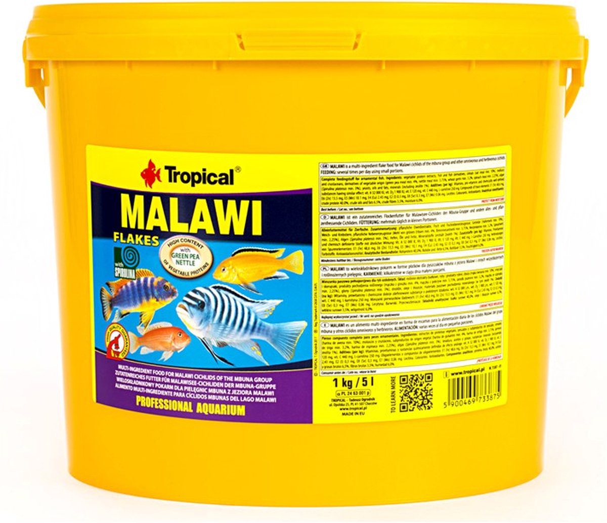 TROPICAL visvoer Malawi flakes 1kg/5l