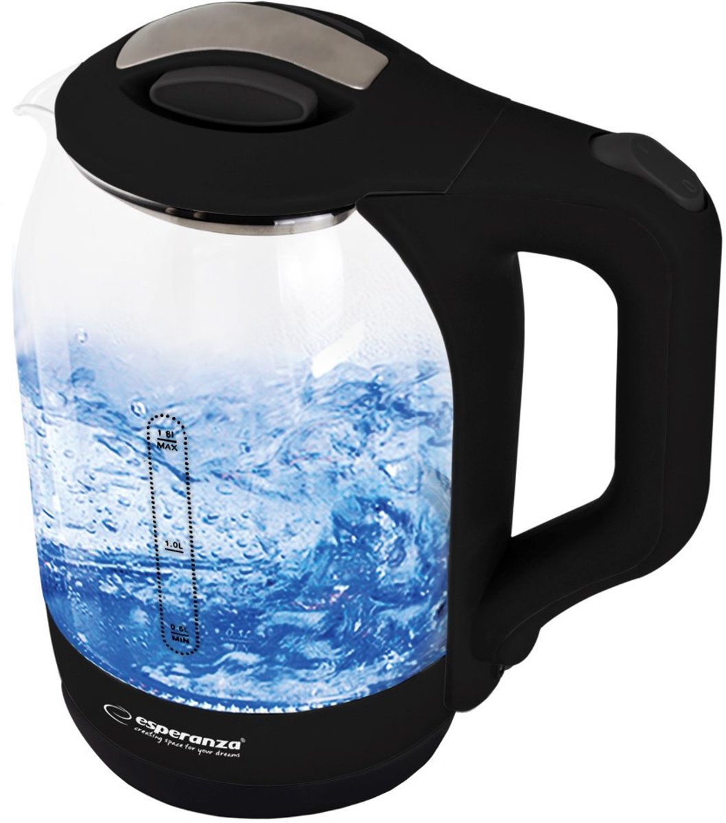 Esperanza EKK025K Waterkoker 1,7 l Zwart, Multi kleuren 1500 W — afbeelding 1