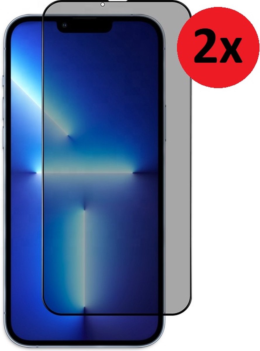 Geschikt voor iPhone 14 Pro Privacy Screenprotector - 14 Pro Privacy Screen protector Tempered Beschermglas 2x