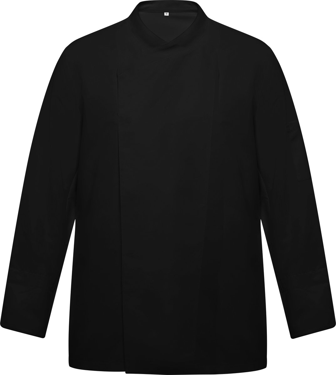 Zwarte koksjas met lange mouwen en blinde drukknopen model Dabiz maat 2XL