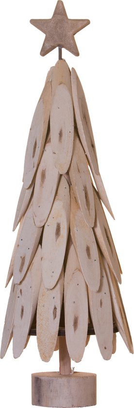 Houten feestdagen decoratie kerstboom van Naturn Christmas | 47 cm | Duurzame feestdecoratie | Kerstbomen | Bruin