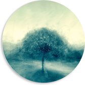 WallClassics - Cercle mural en panneau de mousse PVC - Peinture floue d'arbre - Photo 50 x 50 cm sur cercle mural (avec système de suspension)