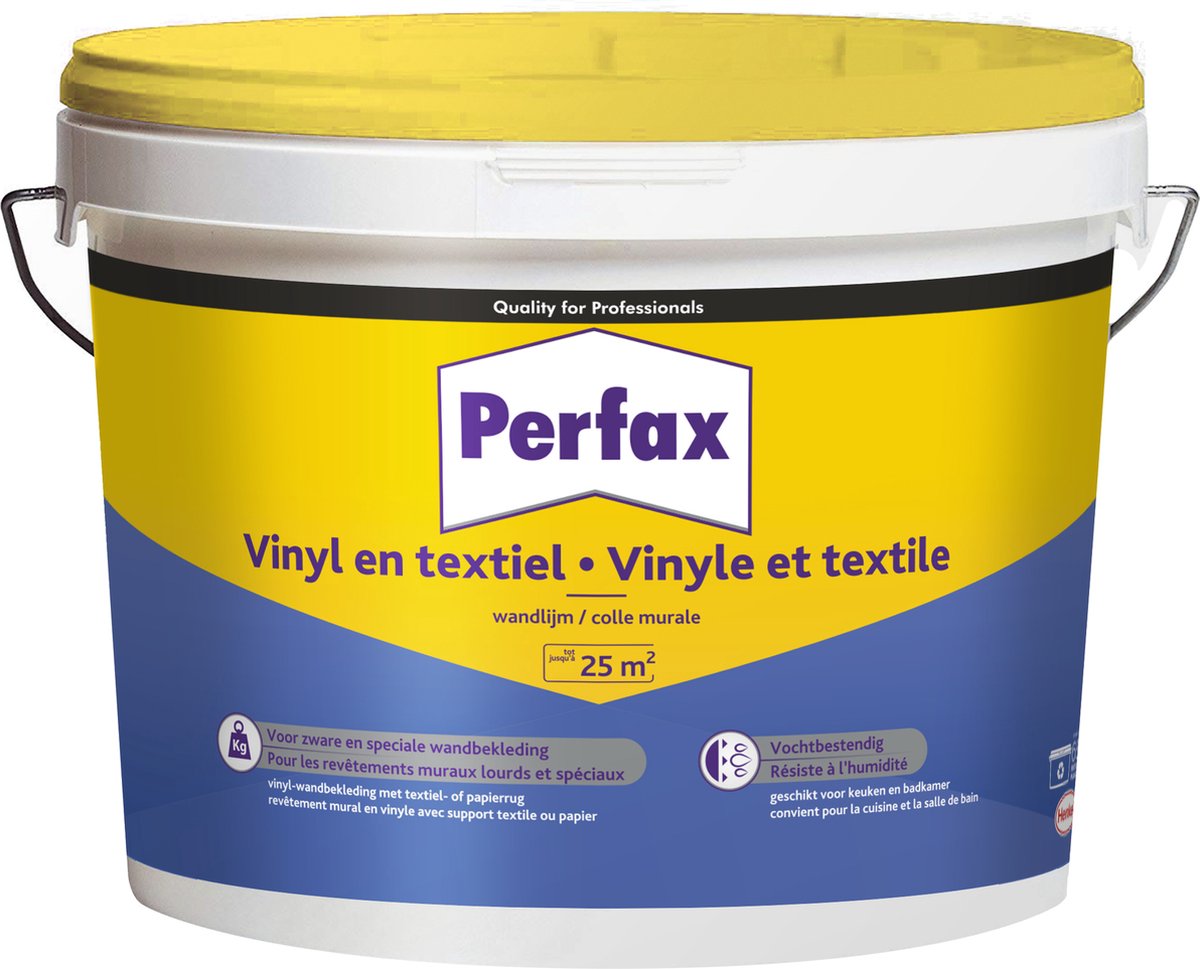 Perfax Vinyl en Textiel Wandlijm 5 Kg | Gebruiksklare Hoogwaardige Lijm | Voor Diverse Materialen | Betrouwbare en Veelzijdige Toepassing | Wand Bekleding | Feilloze Afwerking - Perfax