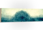 WallClassics - Hout - Wazig Schilderij van Boom  - 150x50 cm - 12 mm dik - Foto op Hout (Met Ophangsysteem)