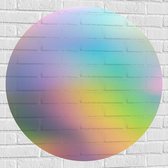WallClassics - Muursticker Cirkel - Vervaagde Pastelkleuren - 90x90 cm Foto op Muursticker