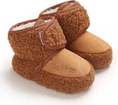 Zachte en warme sloffen - Pantoffels voor Baby van Baby-Slofje - Bruin maat 0-6 maanden