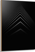 WallClassics - Hout - Stapel Zwarte Abstracte Platen - 80x120 cm - 12 mm dik - Foto op Hout (Met Ophangsysteem)