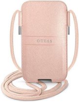 Guess Pouch Saffiano - Geschikt voor Apple iPhone 12 Pro Max (max 6.7 Inch) - Roze