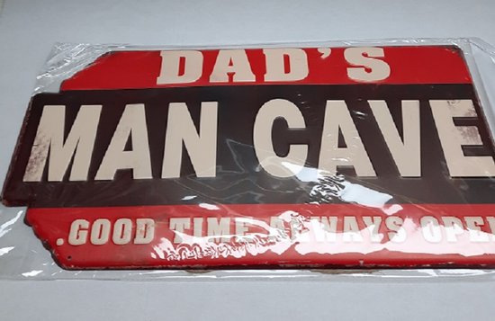 Denza - Mancave - wanddecoratie - metaal - nieuw model 58 x 30 cm groot - Dad,s good time always open