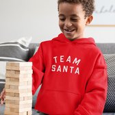 Kerst Hoodie Rood Kind - Team Santa (9-11 jaar - MAAT 134/140) - Kerstkleding voor jongens & meisjes