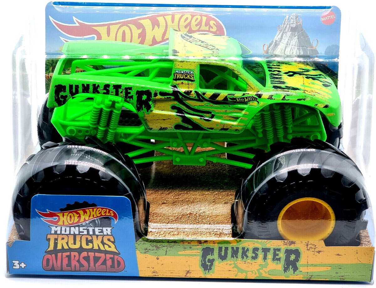 Hot Wheels Monster Trucks Toy Vehicle 1:24 GUNKSTER