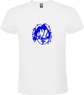 Wit T-Shirt met “ Halloween Chucky “ afbeelding Donker Blauw Size L