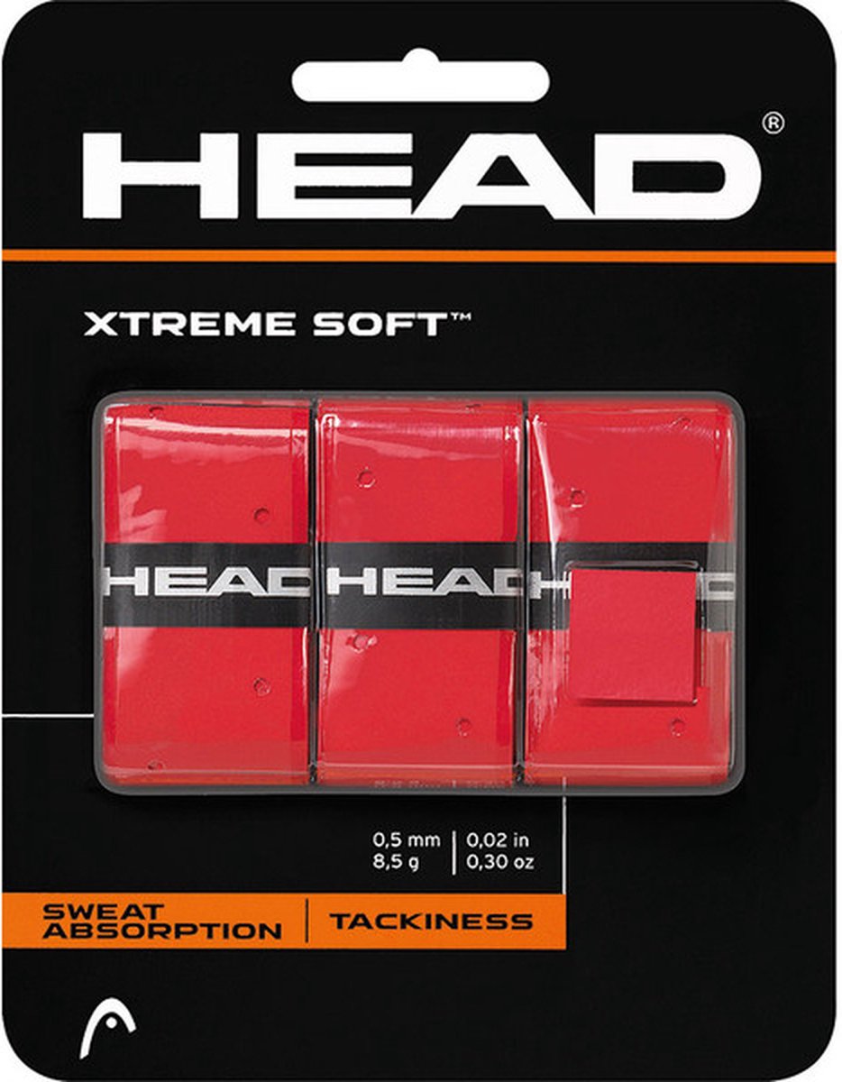Head Xtreme Soft 3 Pack Tennis Padel Overgrip Rood