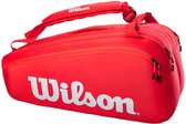 Wilson Super Tour 9 Pack - Sporttassen - rood
