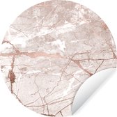 WallCircle - Muurstickers - Behangcirkel - Marmer - Oud roze - Roze - ⌀ 30 cm - Muurcirkel - Zelfklevend - Ronde Behangsticker