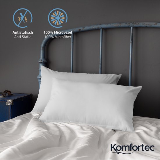 Sonive Microvezel beddengoedset, 135 x 200 cm, 80 x 80 cm x 1, industrieel grijs