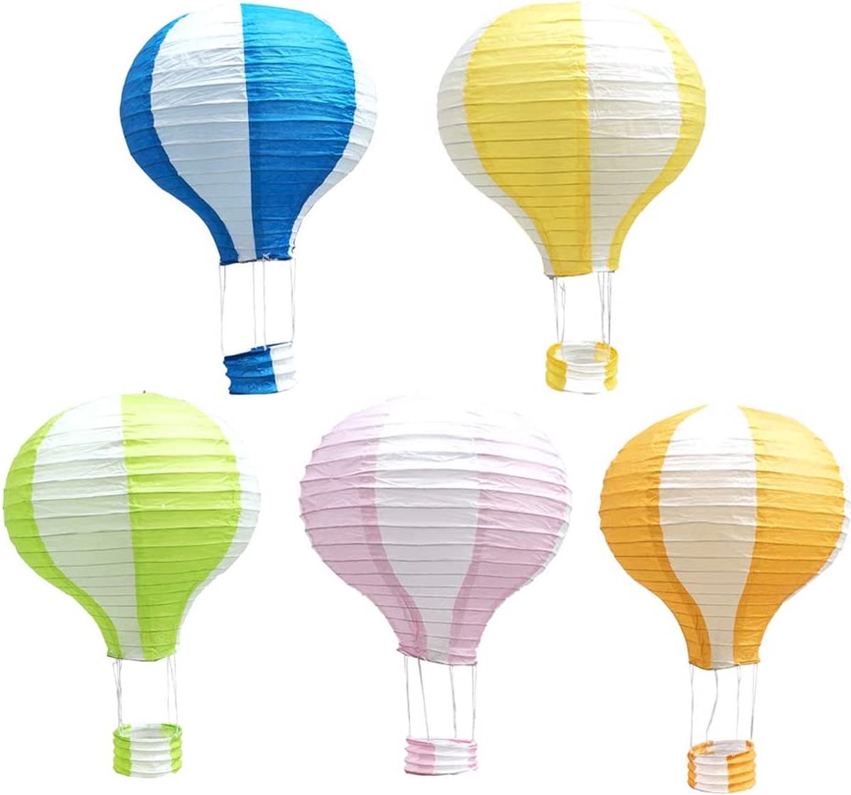 Lot De 20 Lanternes En Papier Multicolores - 25 Cm - Abat-Jour Rond En Papier - Décoration Pour