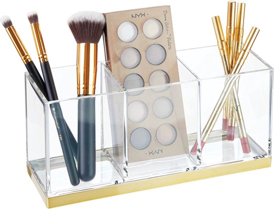HG Art Concepts Mezzo Artist Borstel en Verf Tube Organizer Rack Set 3 Stuks - Houtnerf Laminaat Meerlaagse Opslag Display Stand voor Penseel, Olie & Acryl Verf