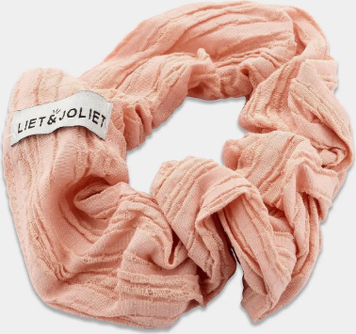 Liet & Joliet scrunchie Jessy light pink - geribbelde stof