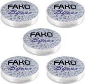 Fako Bijoux® - 5 Rouleaux de Fil Nylon Élastique - Fil Perlé - Fabrication Bijoux - 0.7mm - 5x12 Mètre - Transparent - 5 Pièces