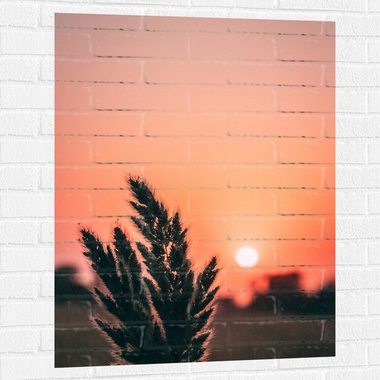 WallClassics - Muursticker - Takje bij Ondergaande Zon - 75x100 cm Foto op Muursticker