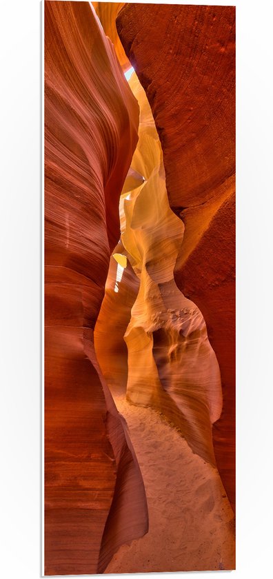 WallClassics - Plaque de Mousse PVC - Couloir Étroit à Antelope Canyon - Photo 30x90 cm sur Plaque de Mousse PVC (Avec Système d'accrochage)