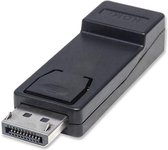 Manhattan 151993 DisplayPort Adapter [1x DisplayPort stekker - 1x HDMI-bus] Zwart UL gecertificeerd, Vergulde steekcont