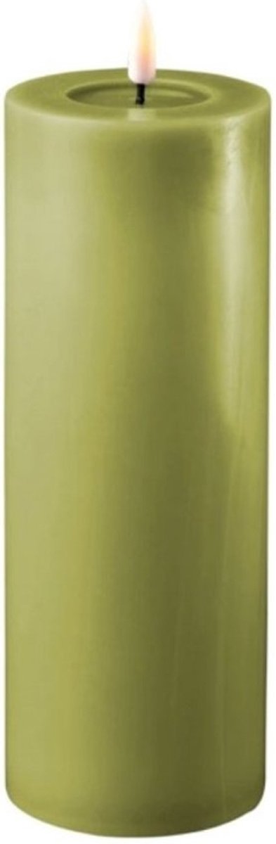 Deluxe Homeart Led Kaars Olijf Groen 7.5 x 20.0 cm