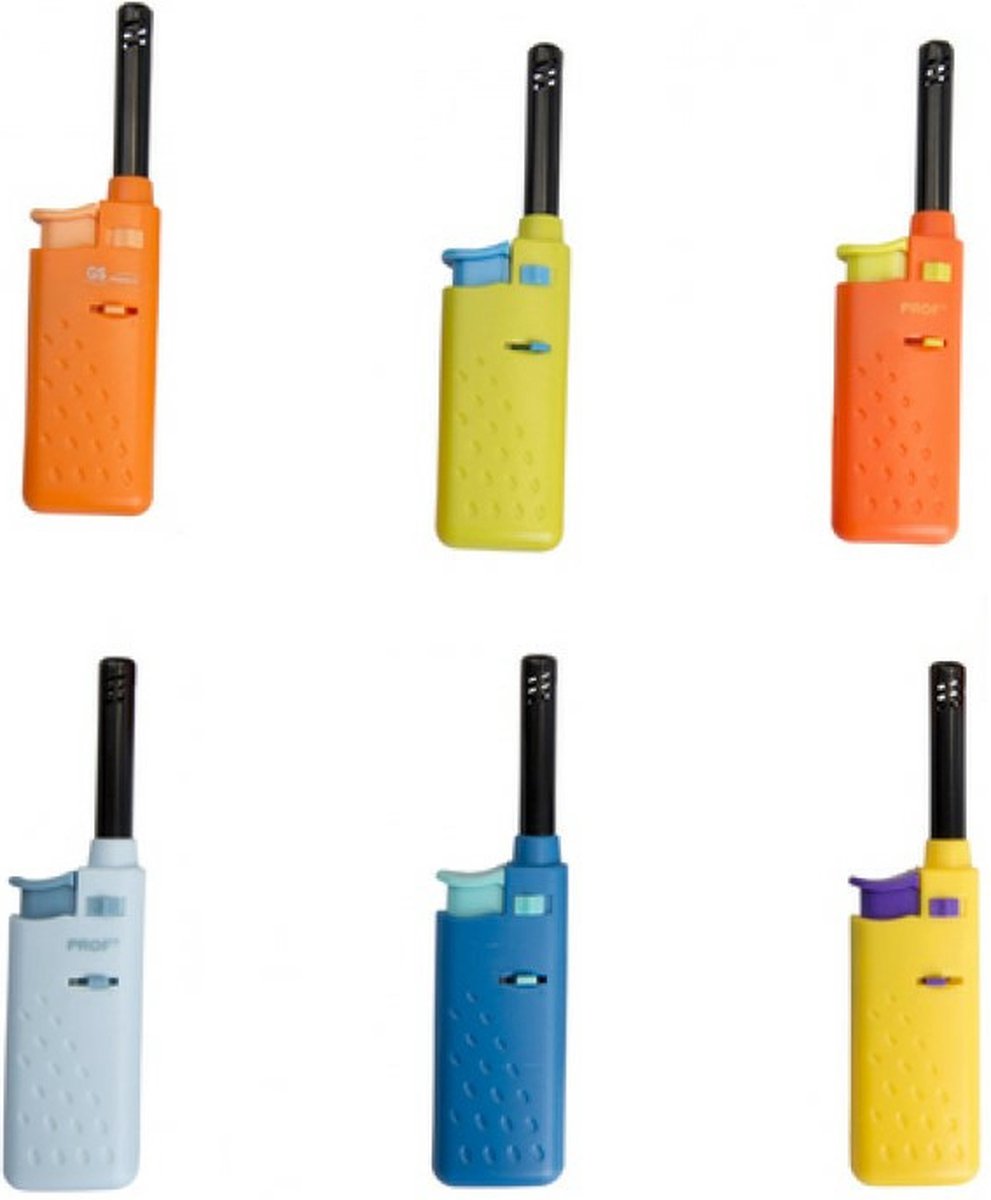 Goedkoopste Flame Classics - BBQ/keuken aanstekers set 2x stuks multi-color 14 x 3.5 cm