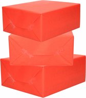 3x Rollen kraft inpakpapier rood  200 x 70 cm - cadeaupapier / kadopapier / boeken kaften