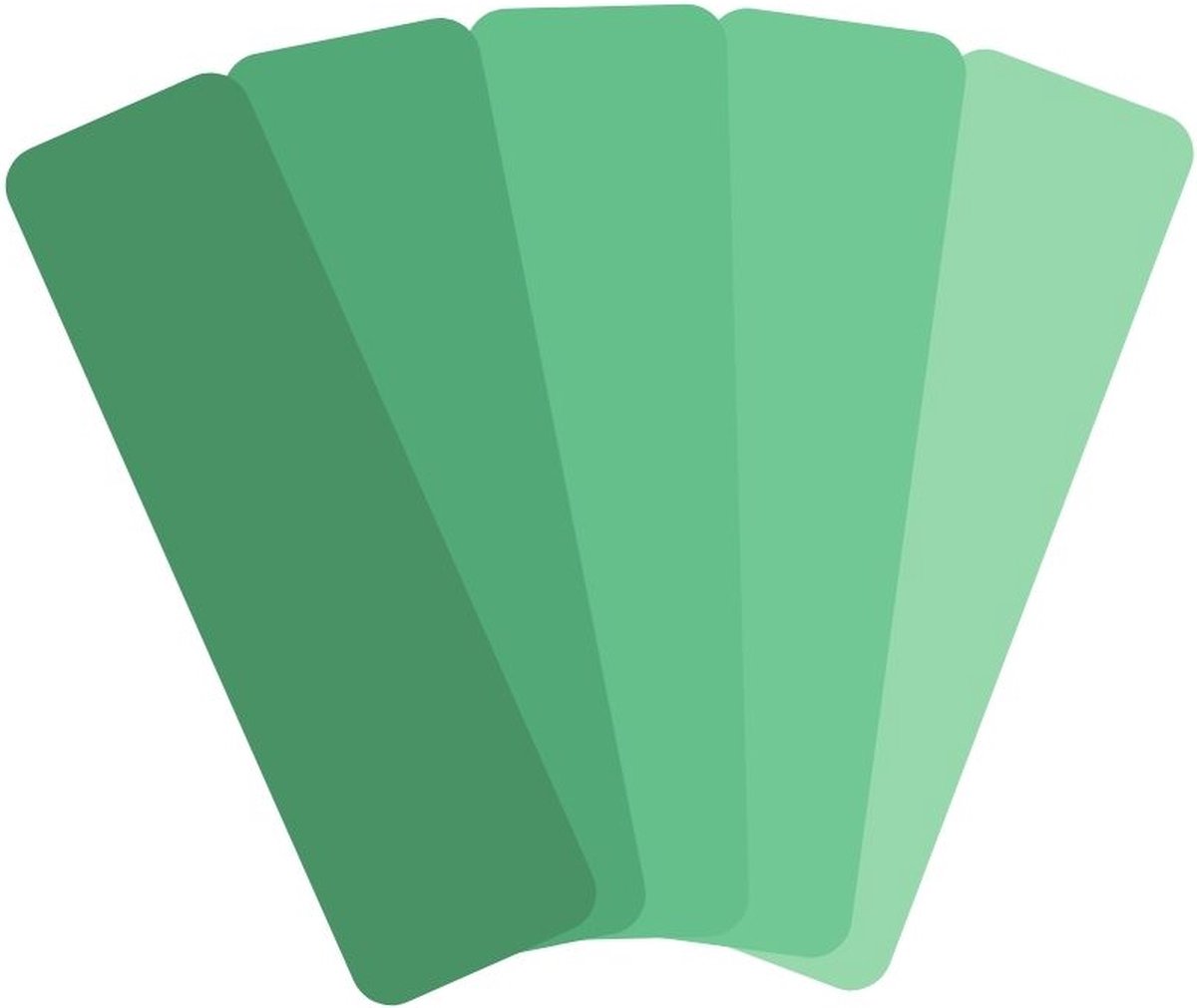 Set van 5 boekenleggers in verschillende tinten Groen - Milieuvriendelijk papier