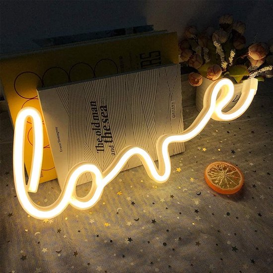 Luminaire néon - Love - Lumière d'ambiance jaune - Applique | bol