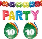 Folat - 10 jaar verjaardag versiering slingers/ballonnen/folie letters