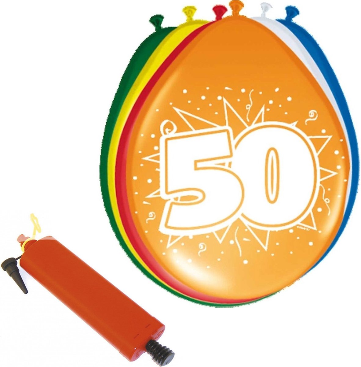 Folat - Verjaardag ballonnen pakket 50 jaar - 48x stuks met ballonpomp