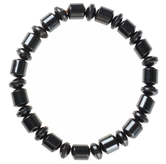 Fako Bijoux® - Boeddha Natuursteen Armband - Buddha Kralen Armband - Kralen Armband - Hematiet Disc Combo - Magnetisch - 8mm